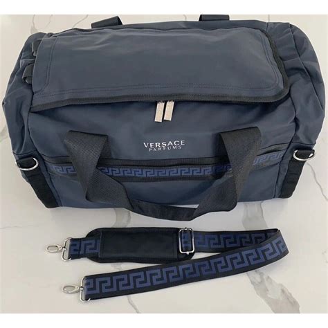 versace dark blue duffle bag for women|Versace men's shoulder bag.